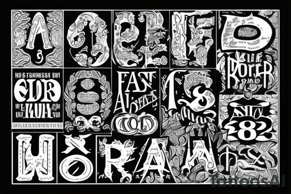 1899 lettering in square font tattoo idea