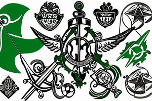 Werder Bremen Logo mit einem Flutlichtmast im  Hintergrund tattoo idea