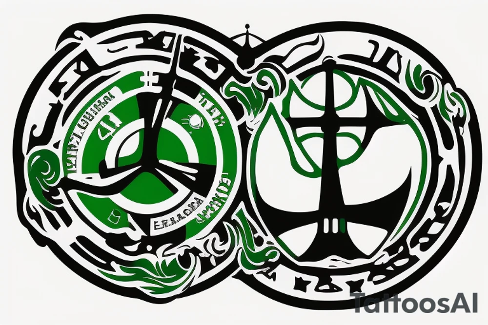 Werder Bremen Logo mit einem Flutlichtmast im  Hintergrund tattoo idea