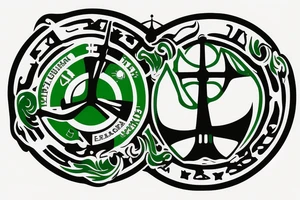Werder Bremen Logo mit einem Flutlichtmast im  Hintergrund tattoo idea
