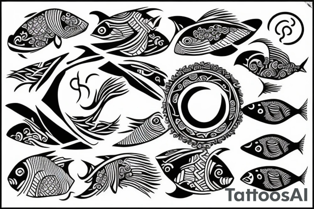 fishes with yin yang tattoo idea