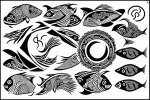 fishes with yin yang tattoo idea