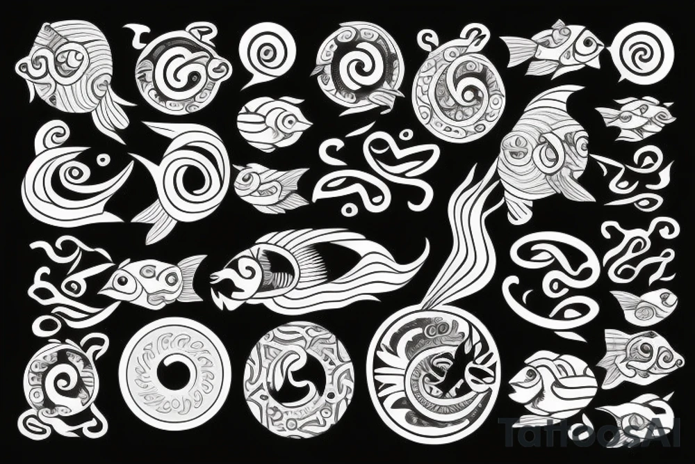 fishes with yin yang tattoo idea