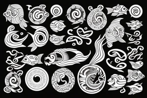 fishes with yin yang tattoo idea