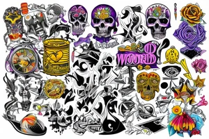 new world order colourful tattoo idea