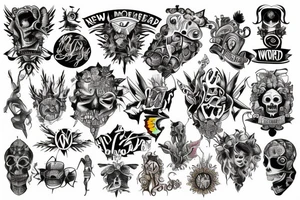new world order colourful tattoo idea