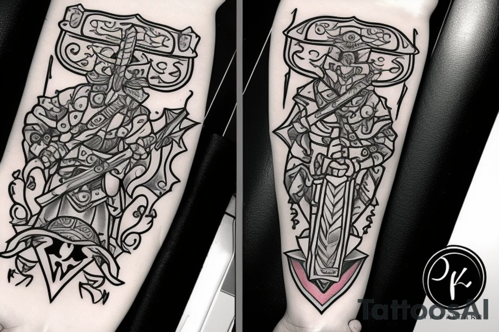 woord diego
warrior with sword
word kimty tattoo idea