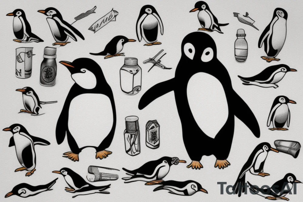penguin tattoo idea