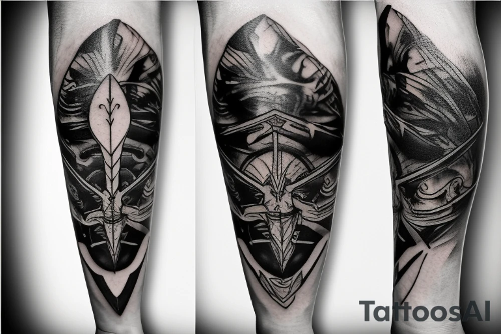 space warrior with sword tattoo idea