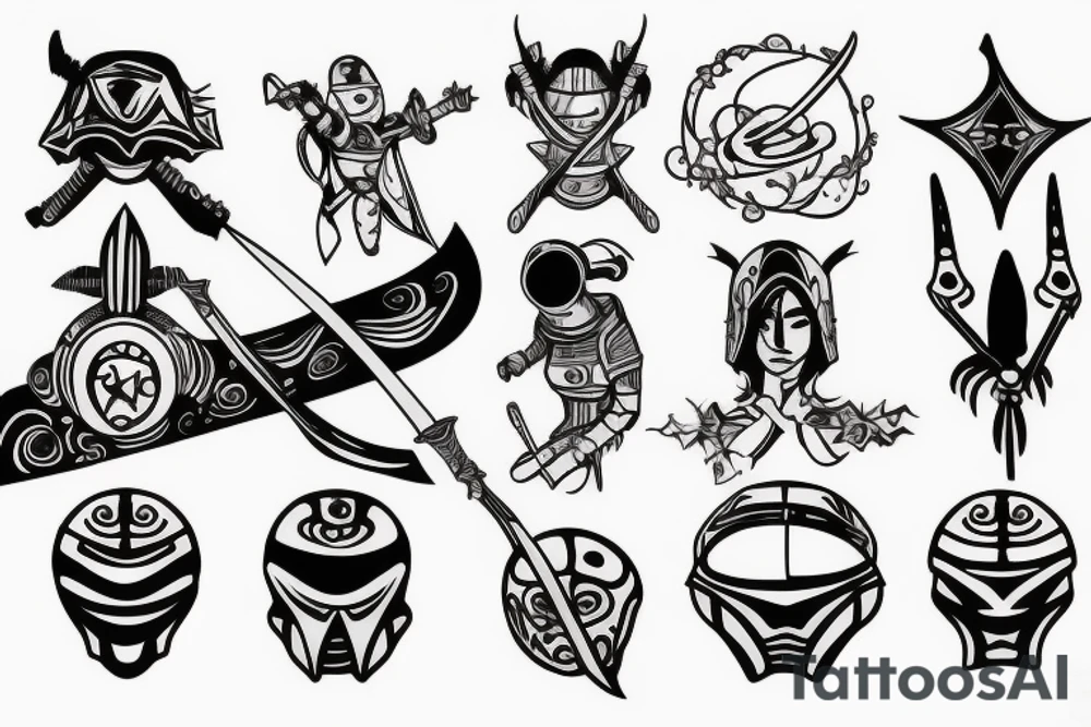 space warrior with sword tattoo idea