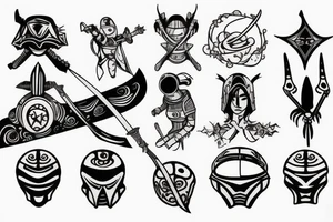 space warrior with sword tattoo idea