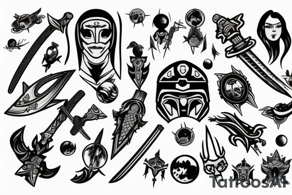 space warrior with sword tattoo idea