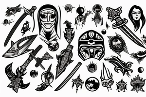 space warrior with sword tattoo idea