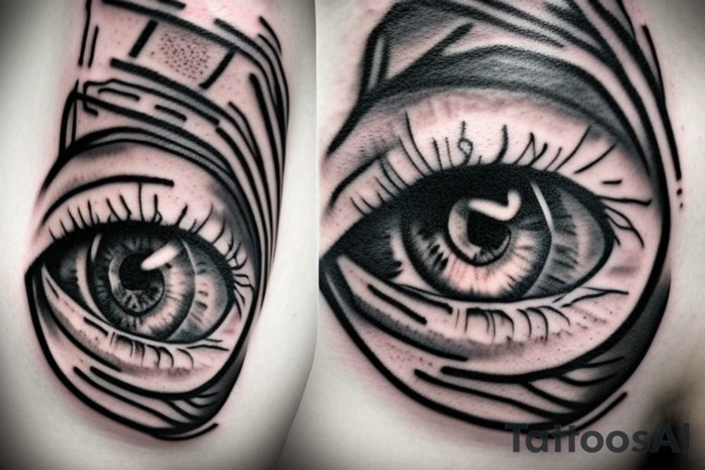 human eye that is blind tattoo idea