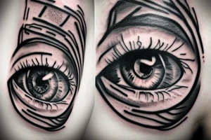human eye that is blind tattoo idea