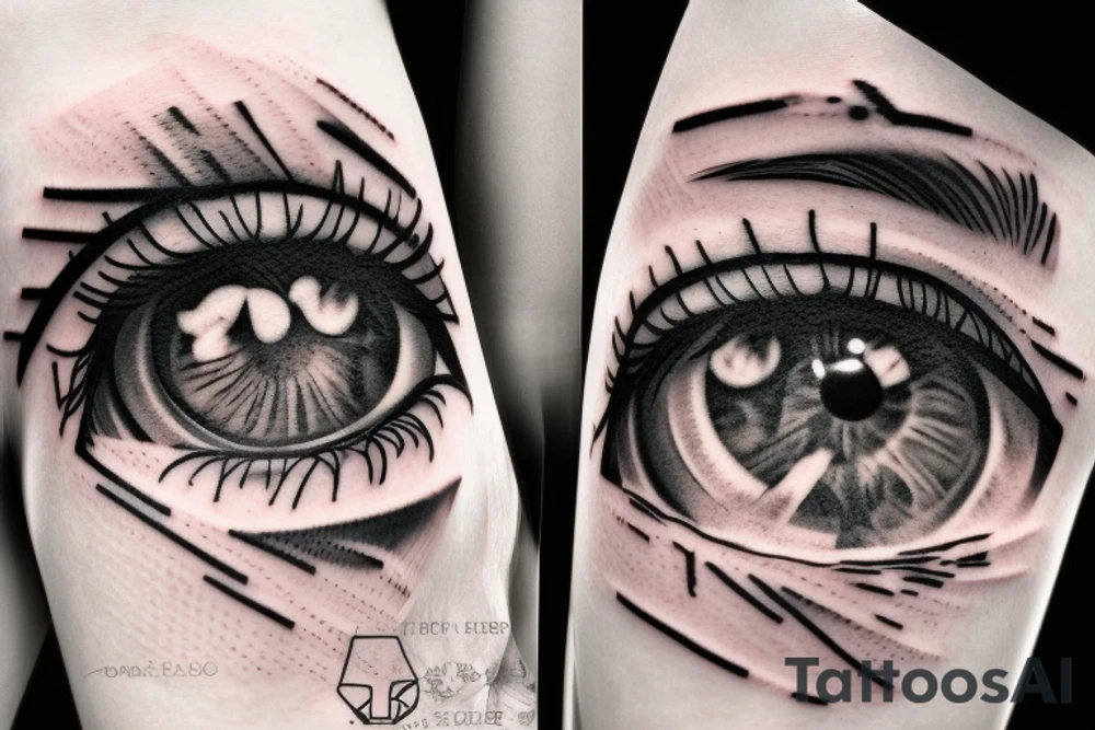 human eye that is blind tattoo idea