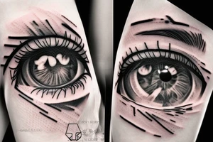 human eye that is blind tattoo idea