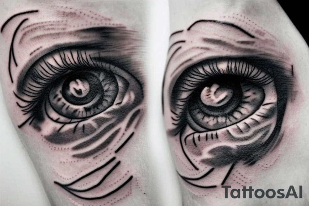 blind human eye tattoo idea