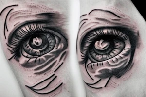 blind human eye tattoo idea