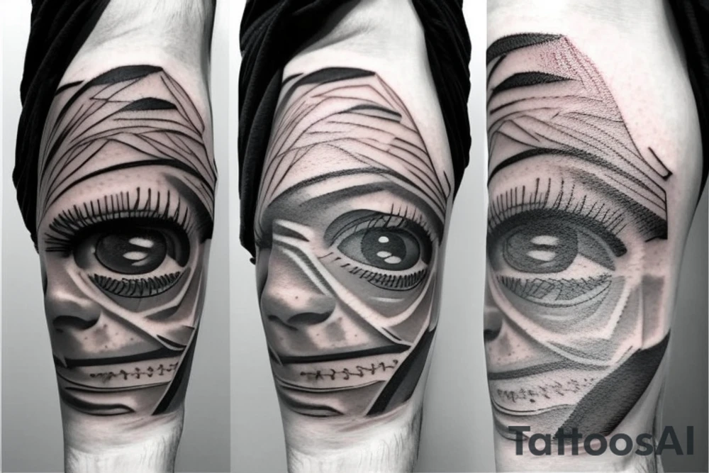 blind human eye tattoo idea