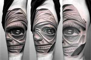 blind human eye tattoo idea