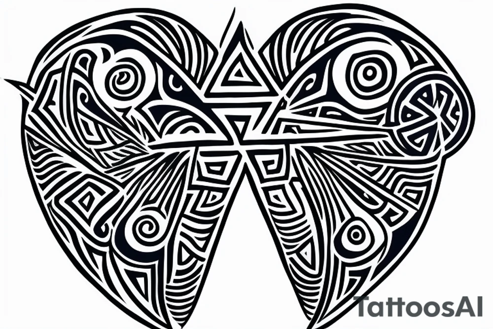 Blue evil eye with geometric designs tattoo idea