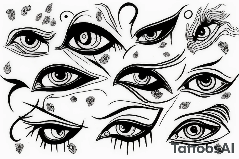 Blue evil eye tattoo idea