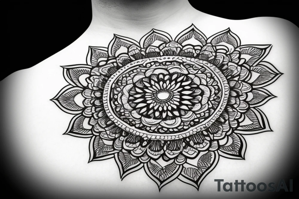 Mandala flower eye tattoo idea