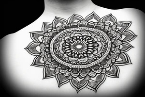 Mandala flower eye tattoo idea