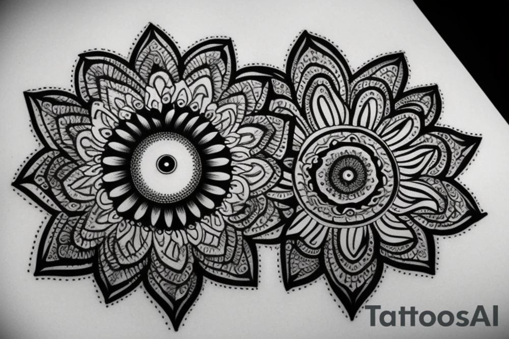 Mandala flower eye tattoo idea