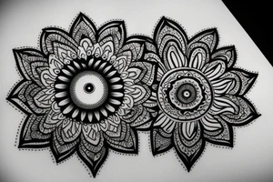 Mandala flower eye tattoo idea