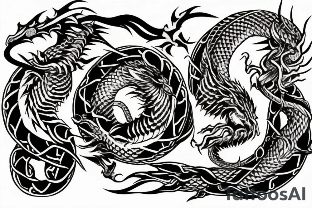 ouroboros dragon circle tattoo idea