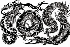 ouroboros dragon circle tattoo idea