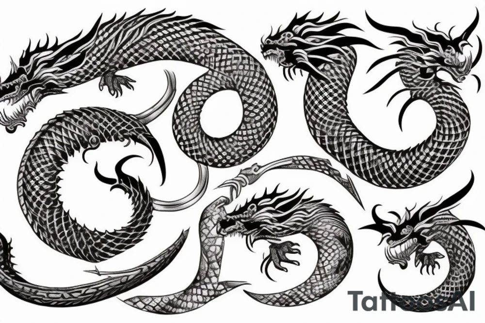 ouroboros dragon circle tattoo idea