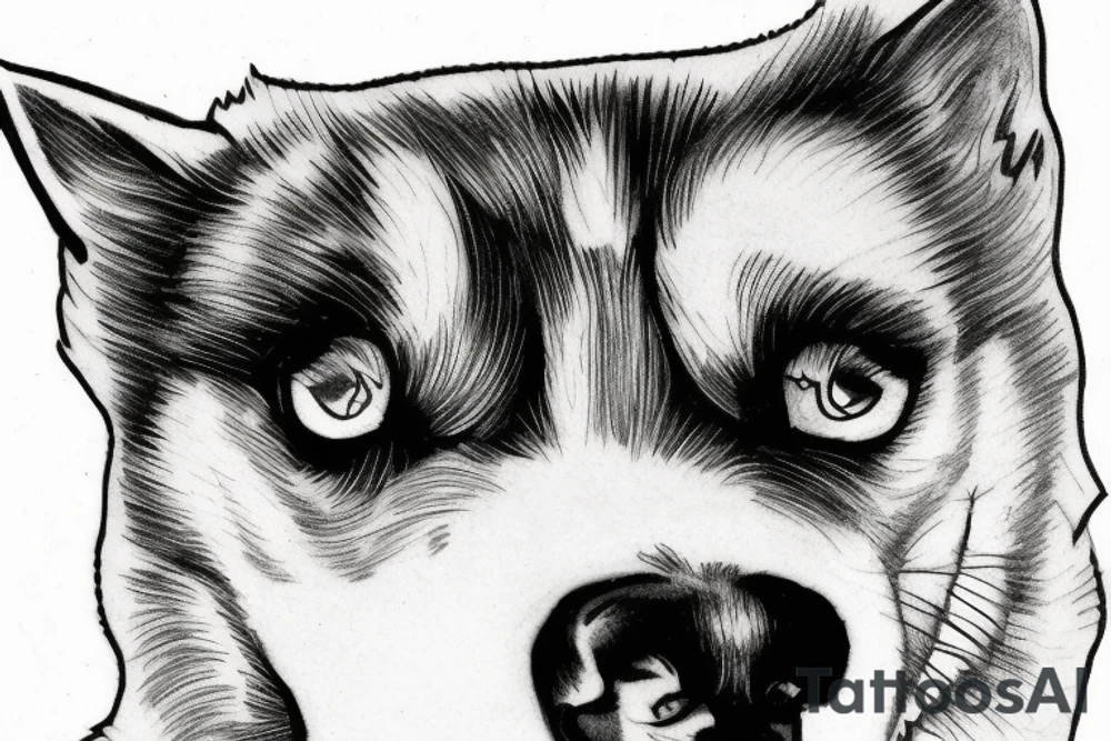 Husky eyes tattoo idea