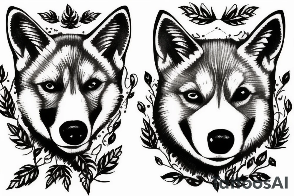 Blue husky eyes tattoo idea