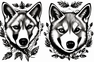 Blue husky eyes tattoo idea