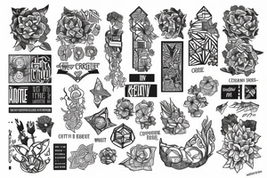 Represent the words "I create" in Ketcha using the coleur plant design tattoo idea