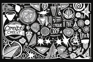 Represent the words "I create" in Ketcha using the coleur plant design tattoo idea
