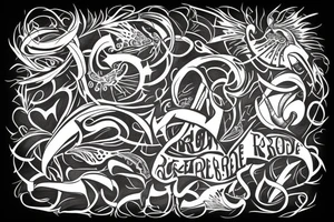 Represent the words "I create" using the coleur plant design tattoo idea