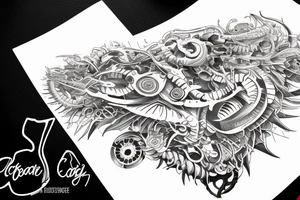 Represent the words "I create" using the coleur plant design tattoo idea