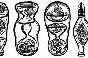 Hourglass with lamp and world tattoo idea