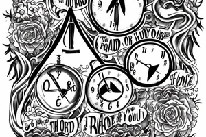 An hourglass formed with the words: are you ready for the time of your life? tattoo idea