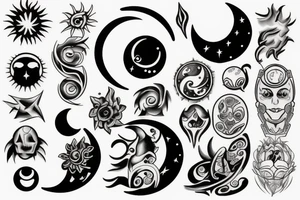 sun and moon tattoo idea