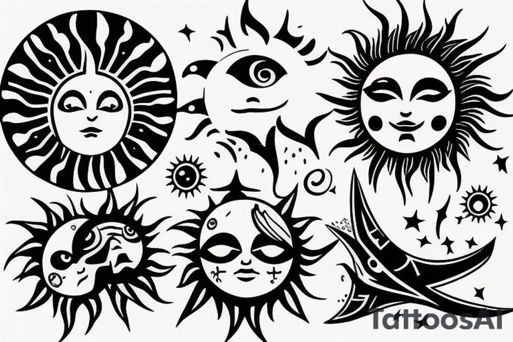 sun and moon tattoo idea