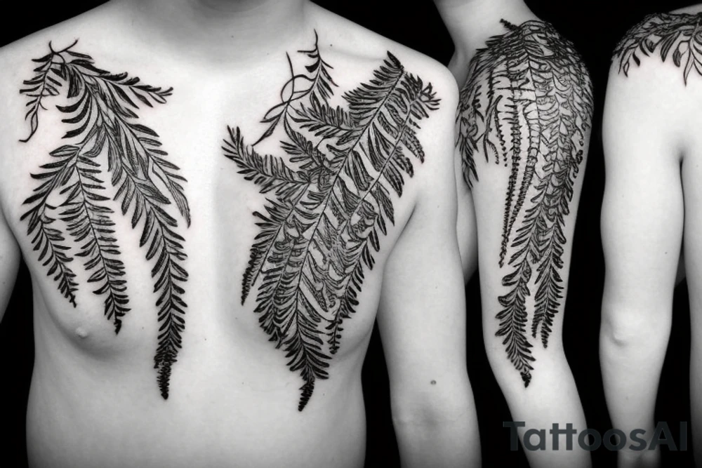 Fern and hemlock tattoo idea