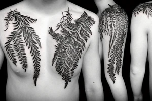Fern and hemlock tattoo idea