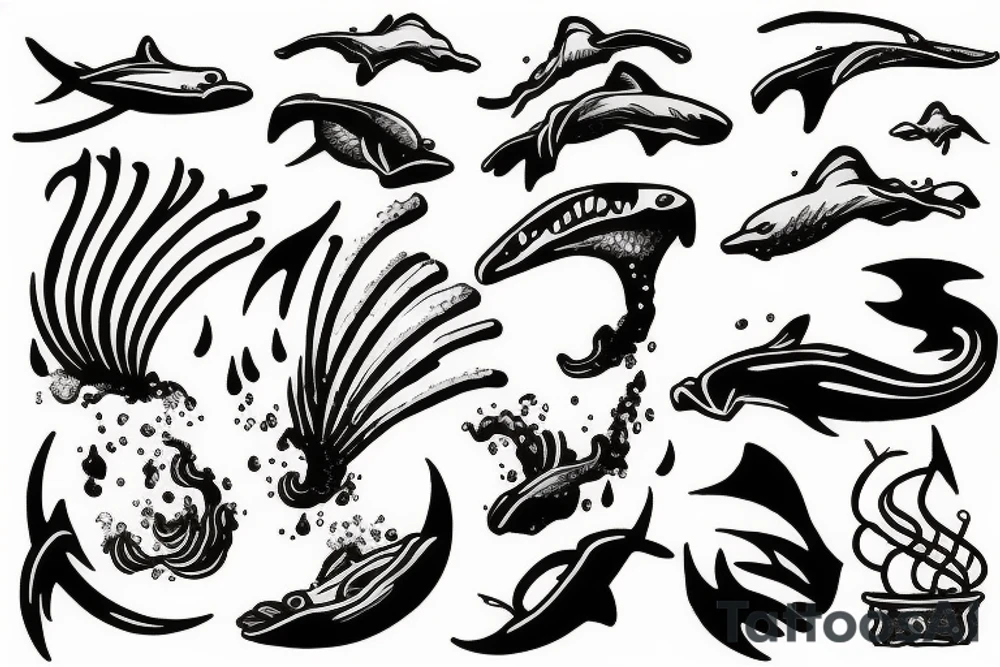 Trident breaching out of the ocean tattoo idea