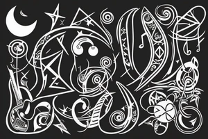 Music with with a crescent moon tattoo idea