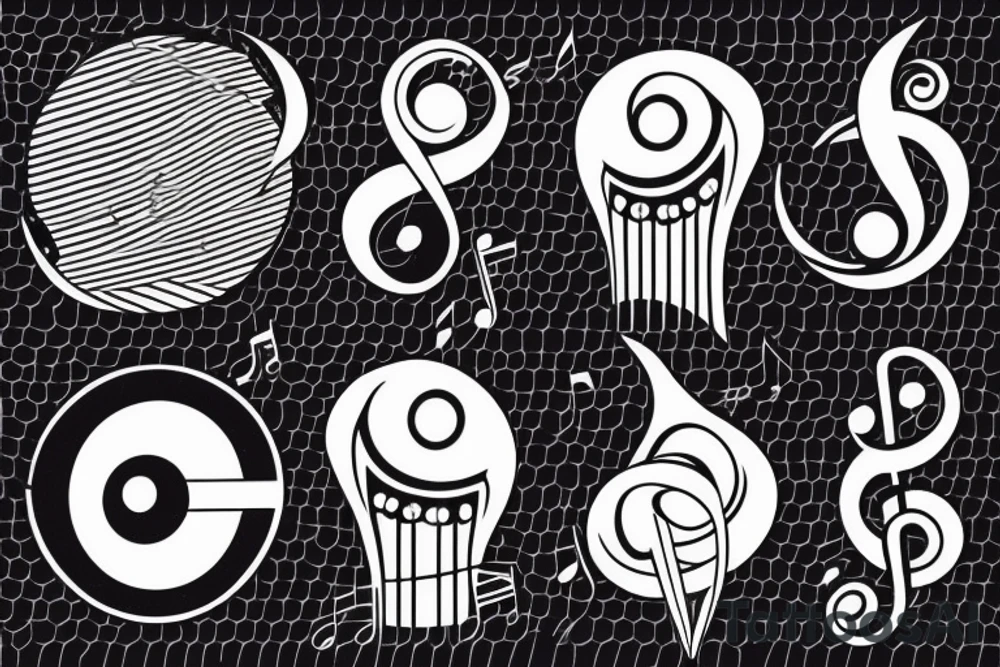 Music with with a crescent moon tattoo idea